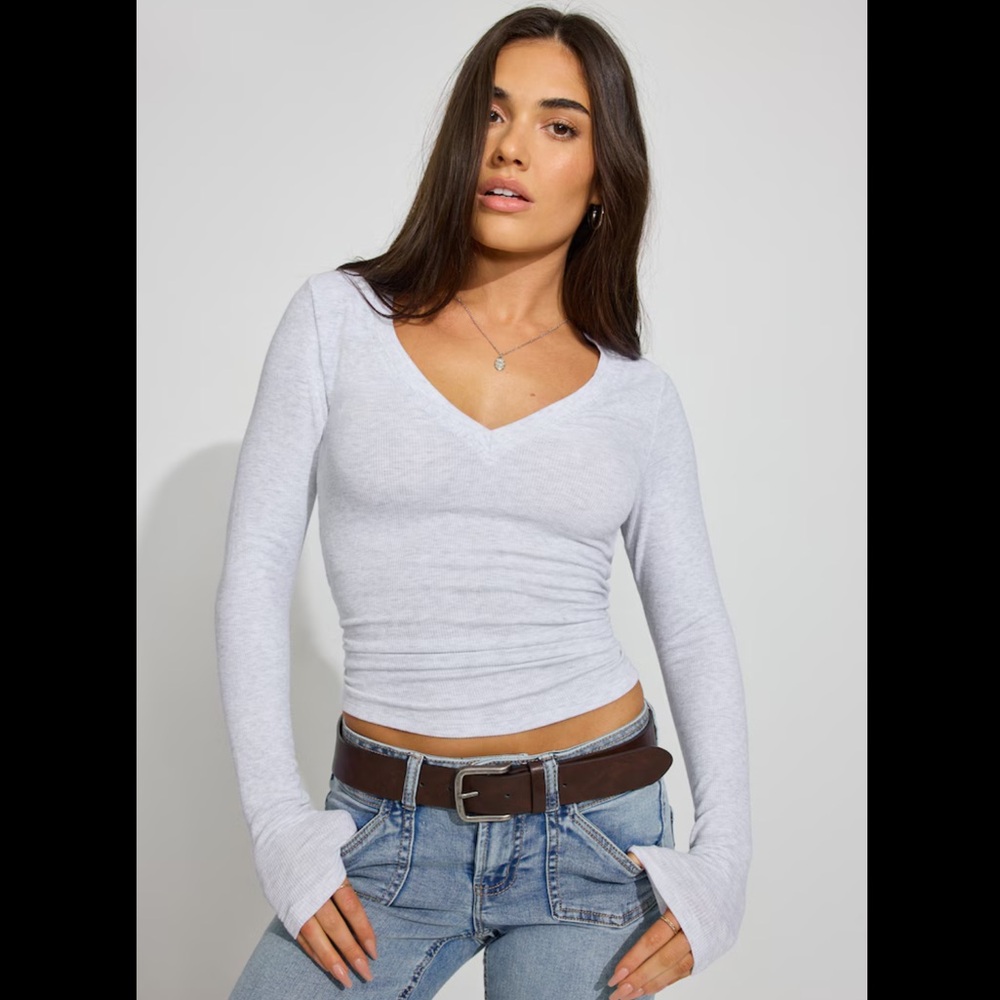 Garage - Serene Deep V-Neck Long Sleeve Top